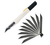 FOSHIO Taglierino di precisione Taglierino Professionale Cutter a 30° per pellicole, carta, artigianato e carta da parati, coltello da intaglio con 10 pezzi Snap-off 30° Lame 9mm