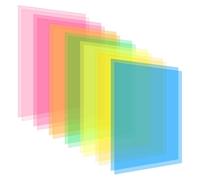 FOSHISY Sovrapposizioni colorate A4 per dislessia, confezione da 14 fogli di sovrapposizione per lettura dislessia, in plastica colorata, per lettura guidata per dislessia, ADHD, studenti, lettori