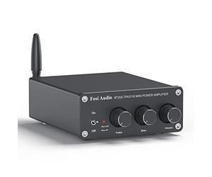 Fosi Audio BT20A Amplificatore Bluetooth 5.0, TPA3116 100 Wx2 Amplificatore Audio HiFi, Mini Amplificatore Stereo Casa Integrato 2.0 Canali per Altoparlanti Passivi da Scaffale Home Theatre