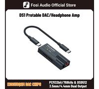 Fosi Audio DS1 DSD512 HiFi USB DAC Dongle Amplificatore per cuffie Amp Mini decodificatore audio Supporto 32 bit/768 kHz con 4,4 mm bilanciato