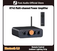 Fosi Audio HT4S Amplificatore Audio Bluetooth 4.1 per Casa, Amplificatore per Altoparlanti da Esterno, Mini Amplificatore da Scrivania a 4 Canali con Bassi Potenti per Altoparlanti
