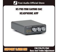 Fosi Audio K5 PRO Gaming USB DAC con microfono Amplificatore per cuffie Mini decodificatore audio per altoparlanti attivi alimentati da tavolo PS5