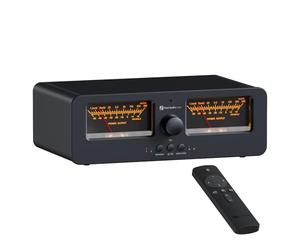 Fosi Audio LC30 Nero Dual VU Meter Audio Visualizer, Commutatore 2 Ingressi 2 Uscite Vintage per Amplificatori Stereo ad Alta Potenza, Componente per Home Theater, ConTelecomando