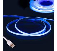 Fosingut Blu COB Striscia LED Camera, 5v 3m 480LED/m USB Luci LED TV Retroilluminazione Intelligente,2.7mm CRI90 catena luminosa a Strisce LED Adesive per Cucina Sottopensile, Armadio,PC,Mirror