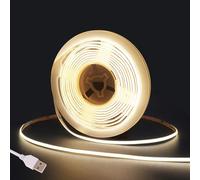 Fosingut COB Striscia LED Camera,5v 3m USB Luci LED TV Retroilluminazione Intelligente 4mm,480LEDs/m CRI90+ 4000K Bianco Neutro Strisce LED Adesive per Cucina Sottopensile,Armadio,PC, Mirror