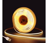 Fosingut COB Striscia LED Camera,5v 3m USB Luci LED TV Retroilluminazione Intelligente 4mm,480LEDs/m CRI90+ 3000K Bianco Caldo Strisce LED Adesive per Cucina Sottopensile,Armadio,PC,Mirror