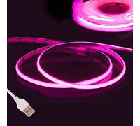Fosingut Rosa COB Striscia LED Camera, 5v 3m 480LED/m USB Luci LED TV Retroilluminazione Intelligente,2.7mm CRI90 catena luminosa a Strisce LED Adesive per Cucina Sottopensile, Armadio,PC,Mirror