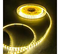 Fosingut Striscia LED Bianco Caldo 10 Metri,12V Strisce LED da Interno SMD 3528,120LEDs/m 5mm Alta Luminosità Nastro Luce Adesiva per Plafoniera,Sottopensile Cucina,Camera,Scale,Armadio,Casa DIY Deco