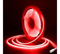 Fosingut Striscia LED COB 5 metri DC12V, 480LED/M Strisce LED Camera Adesive Flessibile,CRI90+ Rosso 2.7mm Alta Luminosità Luce Plafoniera Sottopensile Cucina per Feste,Scale,Armadio,Casa DIY Decor