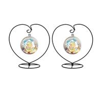 Fosinz Supporto Espositore per Ornamenti Confezione da 2 Supporti Sospesi in Ferro con Ganci per Appendere Globo di Vetro Pianta Aerea Sfera per Terrario Ornamento di Natale Decorazione Casa