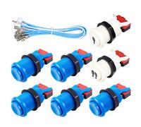 Fosiya - 7 pulsanti Arcade da 30 mm, tipo Happ, con cavo da 20 cm, per console giochi Arcade Joystick Arcade1up Blu Scarpette a strappo Voltaic 3 Velcro Fade - Bambini