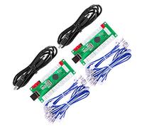 Fosiya Codificatore Arcade USB con Ritardo Zero da PC a Joystick per progetti Windows e Linux, MAME e Raspberry Pi Retropie (2 Player 2Pin Joystick + Happ Style Buttons)