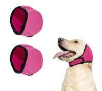 FOSLXIN Copriorecchie per cani, 2pcs copriorecchie regolabili per cani, protezioni per le orecchie dei cani, protezioni acustiche per canis per alleviare l'ansia, nuoto, toelettatura (rosa roja, L)