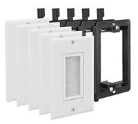 Fosmon Cable Wallplate - Spazzola ideale per file di altoparlanti, console di gioco o TV da parete (cavo coassiale, HDTV, HDMI), confezione da 5 pezzi