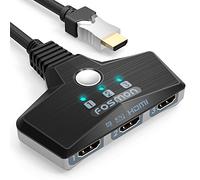Fosmon Switch HDMI 4K 60Hz Commutatore HDMI 3 Porte Auto HDR HDCP 2.2 | Compatibile con Apple TV 4K, HDTV, Console di Gioco, PC. 3 Ingressi 1 Uscita Selettore Splitter Cavo Intrecciato Nylon