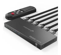 Fosmon Switch HDMI 8K 5 Porte con Telecomando, Supporta 8K@60Hz 4K@120Hz Alta Velocità 48Gbps, Commutatore HDMI 2.1 5 in 1 Uscita Splitter Hub Compatibile con PS5 Xbox Apple TV DVD Laptop PC Monitor