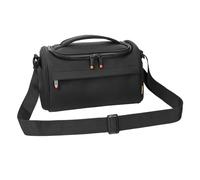 FOSOTO Custodia per fotocamera, impermeabile, antiurto, grande capacità, per fotocamere DSLR e obiettivi, in pelle PU, compatibile con Canon EOS 2000d 4000D, Nikon Z50 D3200 D5200 Sony A7, Nero ,