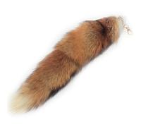 Fosrion Coda di Volpe Vera Naturale con Gancio - Portachiavi Pelliccia da Borsa o Cosplay, 40cm, Non Tinta, Provenienza Etica da Allevamenti Nordici (Rosso Fiammeggiante Lungo)