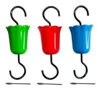 Fossato per formiche per mangiatoia per colibrì, trappola per fossato per insetti floreali con gancio anti-formica, protezione per mangiatoia per uccelli selvatici con spazzole per la pulizia, 3 colo