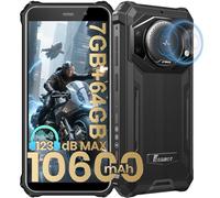 FOSSiBOT F101P Rugged Smartphone 5,45 Pollici, 10600mAh/18W, 123dB Altoparlante Telefono Indistruttibile, 7GB+64GB/1TB Cellulari e Smartphone, 2Ghz Octa-core/24MP/4G Dual SIM/IP68/IP69K (Nero.)