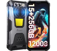 FOSSiBOT F106 Pro Rugged Smartphone Android 14 (2024),12000mAh(30W) Cellulare Antiurto,48MP+20MP Visione Notturna,6.58''FHD+,15GB RAM+256GB ROM,Lampada 512LM Altoparlante da 110db,IP68/4G Dual SIM/NFC