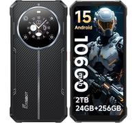 FOSSiBOT F109S Rugged Smartphone Android 15, 6,74"+1,32" HD Doppio schermo Telefono Indistruttibile, 24GB+256GB/1TB Celluare Antiurto, 10600 mAh, 50MP/Dual SIM/IP68/Face ID/IP69K+IP68
