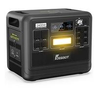 FOSSiBOT F2400 centrale elettrica portatile, 2048Wh batteria LFP generatore di corrente solare, power station, uscita fino a 2400W, ricarica rapida, Per emergenza domestica, campeggio e camper black
