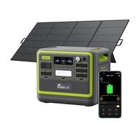 FOSSiBOT F2400 Generatore Solare con 2 Pannelli Solari da 200 W, Batteria LiFePO4 da 2048Wh con Uscita da 2400 W, Ricarica Rapida di 1,5 ore, Centrale Elettrica Portatile per Campeggio e Camper