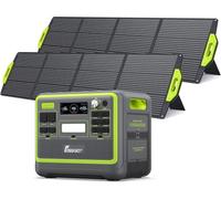 FossiBot F2400 Powerstation 2040 Wh con pannelli solari 2 × 200 W, generatore LiFePO4 con uscite AC da 2400 W (picco 4800 W), accumulatore di emergenza per campeggio
