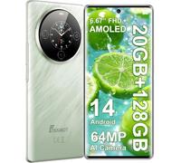 FOSSiBOT S3 Pro cellulare 2025 smartphone Android con display AMOLED da 6,67“+1,09” supplementare, 20GB di RAM (6+14),128GB/1TB di storage,fotocamera AI da 64MP,batteria da 5000mAh,NFC (Verde)