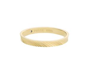 Fossil Anelli a fascia da donna in acciaio inossidabile, Oro senape, 8