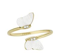 Fossil Elegante anello aperto placcato oro Radiant Wings JF04423710 54 mm