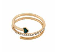 Fossil Anelli aperti da donna in acciaio inossidabile, Oro lucido e verde, 9