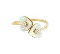 Fossil JF047347108 - Anello da donna Radiant Love Gold-Tone, in acciaio inox con madreperla e cuore, Acciaio inossidabile, Nessuna pietra preziosa