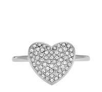 Fossil Anelli con sigillo da donna in acciaio inossidabile, Argento metallizzato, 5