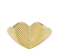 Fossil Anelli con sigillo da donna in acciaio inossidabile, Oro pallido, 8