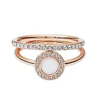 Fossil Anello Da Donna Vintage Glitz, Lunghezza: 21,5 X 20 X 6 Anello In Acciaio Inossidabile Oro Rosa, JF03460791