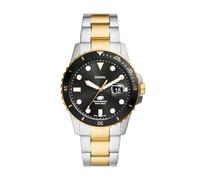 Fossil Blue Dive FS6031 - Orologio in acciaio inossidabile bicolore con datario a tre lancette, Bicolore, One Size, Fossil Colore: blu