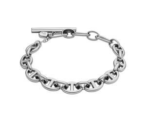 Fossil - Bracciale a catena Heritage D-Link in acciaio inossidabile - - Accessories - Donna - Grigio - ONE SIZE