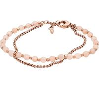 Fossil Bracciale Da Donna, 19 Cm + 2 Cm Di Estensione Bracciale In Pelle Oro Rosa, JA6851791
