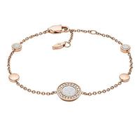 Fossil Bracciale Da Donna Classico, Lunghezza Totale: 165 mm + 25 mm Di Estensione Della Catena In Acciaio Inossidabile Oro Rosa, JF03264791