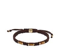 Fossil Bracciale da uomo con occhi di tigre impilati, lunghezza: 400 mm+50 mm, larghezza: 8 mm, JF04471710, Marrone Ricco