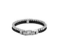 Fossil Bracciale Da Uomo, in acciaio inox color argento JF04855040, Eine Grösse, Acciaio inossidabile, Nessuna pietra preziosa, Argento Ardesia