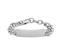 Fossil Bracciale Da Uomo Drew, Lunghezza: 223,4 mm, Larghezza: 46,3 mm, Altezza: 12,3 mm Bracciale In Acciaio Inossidabile Argento, JF04155040, Tono Argento