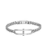 Fossil Bracciale da uomo Heritage, bracciale a catena in acciaio inossidabile con maglie a D, lunghezza: 185 mm + 15 mm, larghezza: 44,4 mm, altezza: 16,8 mm, JF04468040