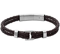 Fossil Bracciale in pelle marrone scuro da uomo Heritage JF04203040