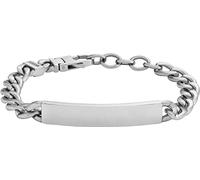 Fossil Bracciale da uomo in acciaio inossidabile con chiusura a moschettone, tonalità argento