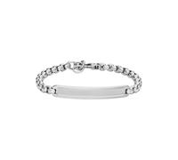 Fossil Bracciale da uomo in acciaio inossidabile con chiusura a moschettone, tonalità argento
