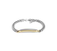 Fossil Bracciale da uomo Drew bicolore in acciaio inox, JF04851998, Eine Grösse, Acciaio inossidabile, Nessuna pietra preziosa, Argento Lucido e Oro