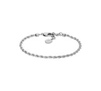 Fossil Bracciale da uomo in argento e acciaio inox, JF04822040, Eine Grösse, Acciaio inossidabile, Nessuna pietra preziosa, Argento Freddo